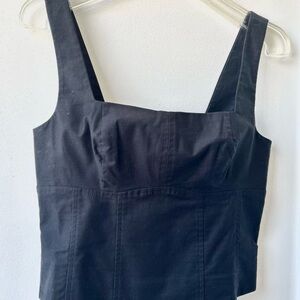 Banana Republic Black Structured Cropped Tank Top